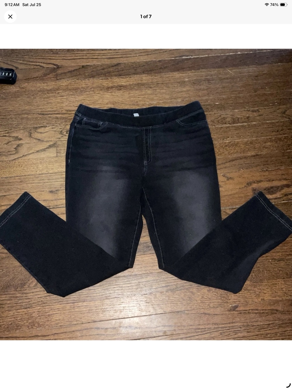 J. Jill Black Stretch Jeggings with Faded Detailing